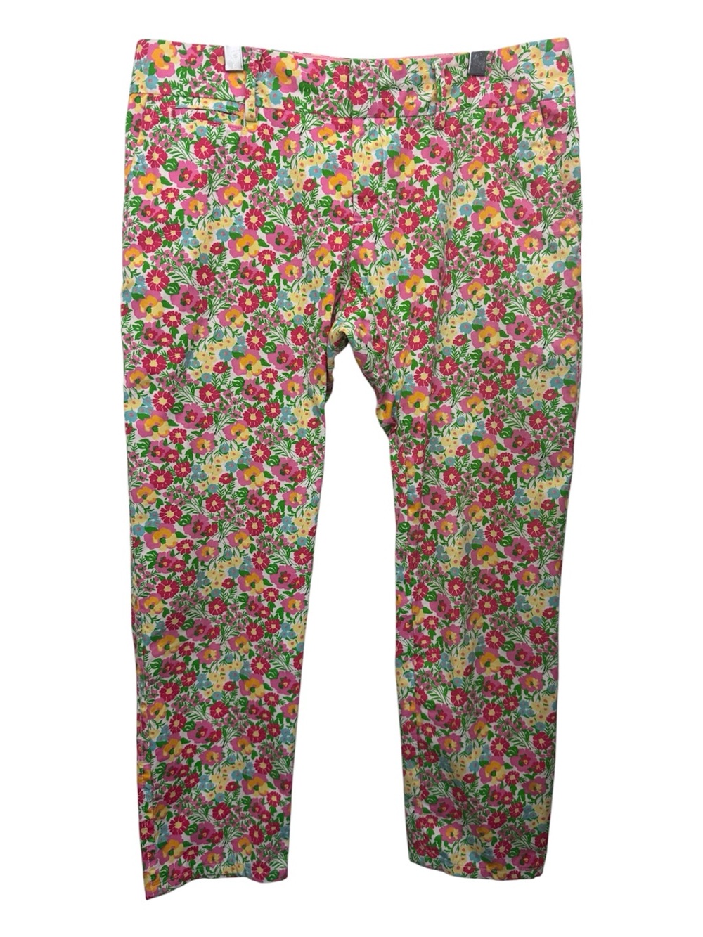 Lily Pulitzer Pants Womens 8 Ants On Parade Ditzy Floral Ankle Chinos Cotton Mid - Picture 2 of 12